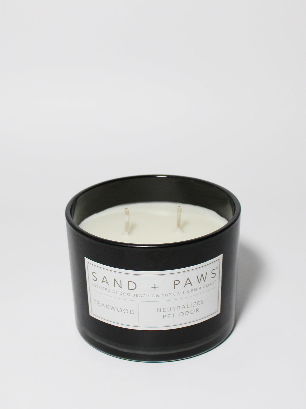 Cozy Sand + Paws Teakwood 12 oz scented candle